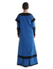 Mittelalter Kleid Linde in Königsblau-Schwarz Rückansicht