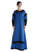 Mittelalter Kleid Linde in Königsblau-Schwarz Frontansicht