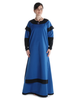 Mittelalter Kleid Linde in Königsblau-Schwarz Frontansicht