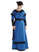Mittelalter Kleid Linde in Königsblau-Schwarz Frontansicht 2