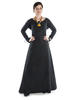 Mittelalter Kleid Hildegunde in Schwarz Frontansicht