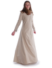 Mittelalter Kleid Hildegunde in Hanffarben Frontansicht 2
