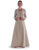 Mittelalter Kleid Hildegunde in Hanffarben Frontansicht 3