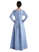 Mittelalter Kleid Hildegunde in Hellblau Rückansicht