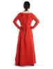 Mittelalter Kleid Hildegunde in Rot Rückansicht