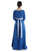 Mittelalter Kleid Hildegunde in Königsblau Rückansicht
