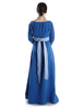 Mittelalter Kleid Hildegunde in Königsblau Rückansicht
