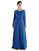 Mittelalter Kleid Hildegunde in Königsblau Frontansicht