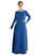 Mittelalter Kleid Hildegunde in Königsblau Frontansicht 2