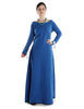 Mittelalter Kleid Hildegunde in Königsblau Frontansicht 2