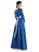 Mittelalter Kleid Hildegunde in Königsblau Seitenansicht 2
