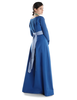 Mittelalter Kleid Hildegunde in Königsblau Seitenansicht 2