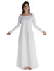 Mittelalter Kleid Hildegunde in Weiß Frontansicht