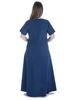 Mittelalter Kleid Hrist in Blau Rückansicht