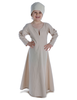 Mittelalter Kinderkleid Geirdriful in Hanffarben Frontansicht