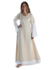 Mittelalter Kleid Saelde in Beige Frontansicht