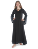 Mittelalter Kleid Saelde in Schwarz Frontansicht