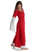 Mittelalter Kleid Saelde mit Bordüre in Feuerrot Seitenansicht