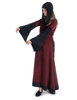 Mittelalter Kleid Saelde mit Zierleiste in Rot-Schwarz Frontansicht 2