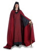 Mittelalter Kleid Saelde mit Zierleiste in Rot-Schwarz Frontansicht 3