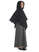 Mittelalter Cape Herat in Schwarz Seitenansicht 2