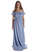 Mittelalter Kleid Fiammetta in Hellblau Frontansicht