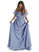 Mittelalter Kleid Fiammetta in Hellblau Frontansicht 2
