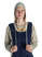Mittelalter Haube Filomena in Beige Frontansicht
