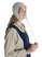 Mittelalter Haube Filomena in Beige Seitenansicht