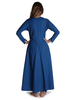 Mittelalter Kleid Catella in Königsblau Rückansicht