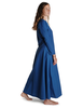 Mittelalter Kleid Catella in Königsblau Seitenansicht