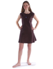 Mittelalter Kleid Pernilla in MISSING: brown-royalblue Frontansicht