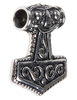 Wikinger Anhänger Mjölnir (Thors Hammer) aus Metall in Silbern Seitenansicht