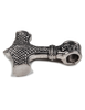 Wikinger Anhänger Mjölnir (Thors Hammer) aus Metall in Silbern Seitenansicht