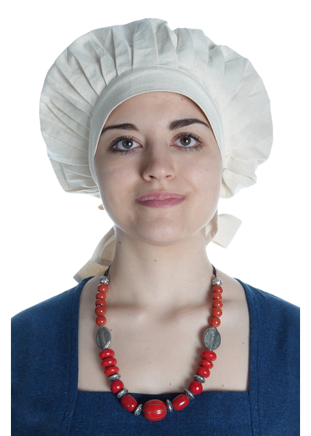 Mittelalter Halskette Saga aus Wei&szlig;metall-Resin in Rot Frontansicht 2