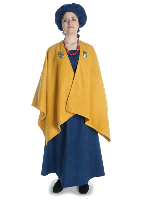 Mittelalter Halskette Saga aus Wei&szlig;metall-Resin in Rot Frontansicht 3