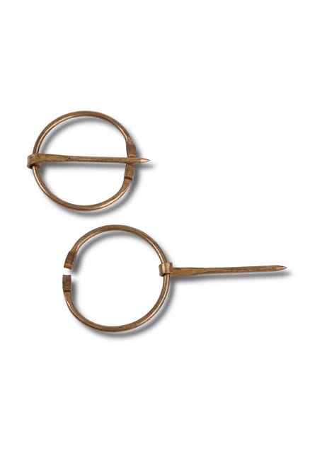 Mittelalter Fibel Tyr (Set) 3 cm aus Messing in Golden Frontansicht 10