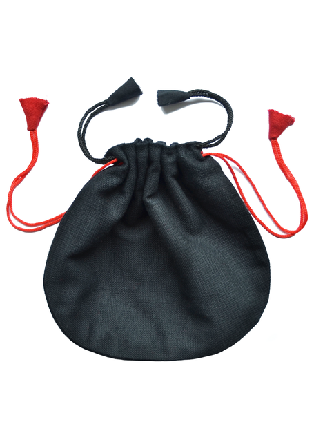 Mittelalter Almosenbeutel Kyot 14X16 cm in Schwarz Frontansicht