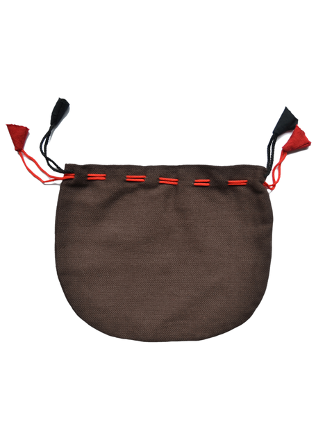 Mittelalter Almosenbeutel Kyot 14X16 cm in Braun Frontansicht 2