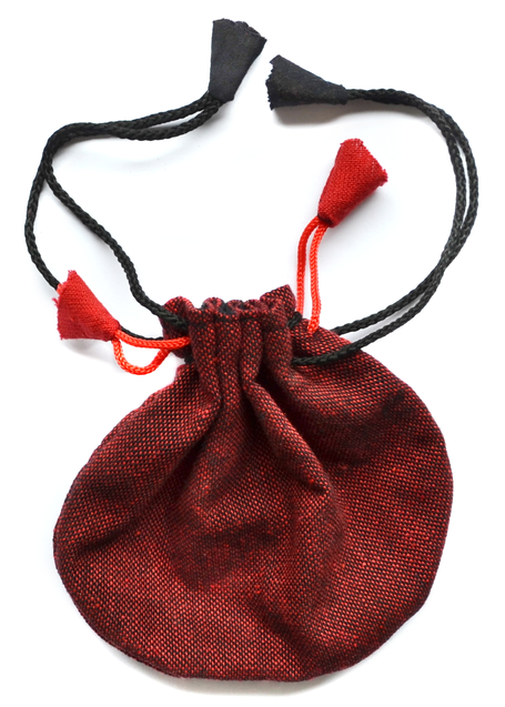 Mittelalter Almosenbeutel Kyot 9X13 cm in Rot Frontansicht