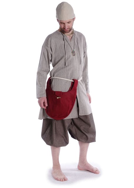 Mittelalter Strick Urian aus Baumwolle in Beige Frontansicht 8