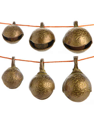 Mittelalter Glöckchen Babehilt in Golden Frontansicht