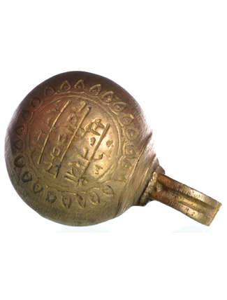 Mittelalter Glöckchen Babehilt in Golden Frontansicht 2