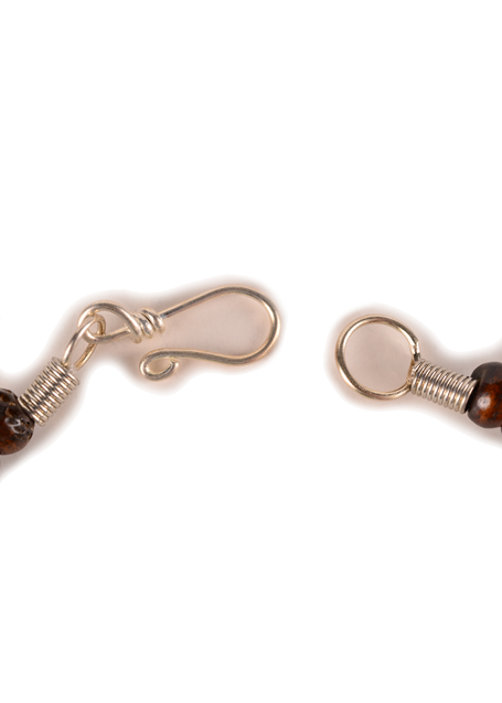 Mittelalter Halskette Eliacha aus Resin in Rot-Türkis Detailansicht