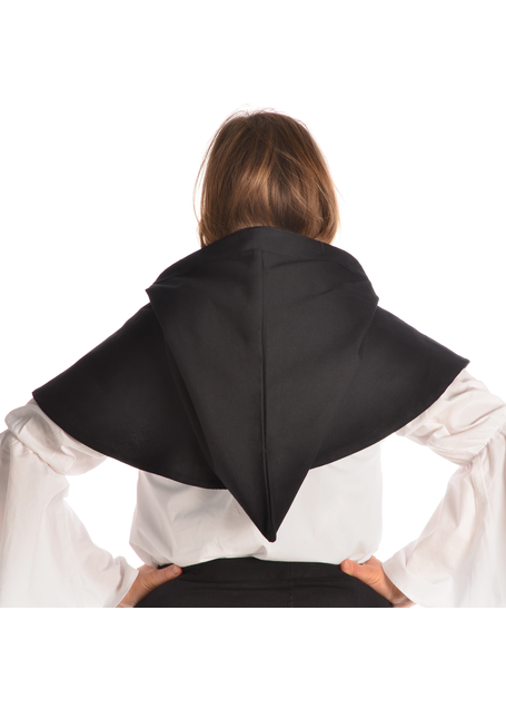 Mittelalter Kapuze Elida in Schwarz Rückansicht