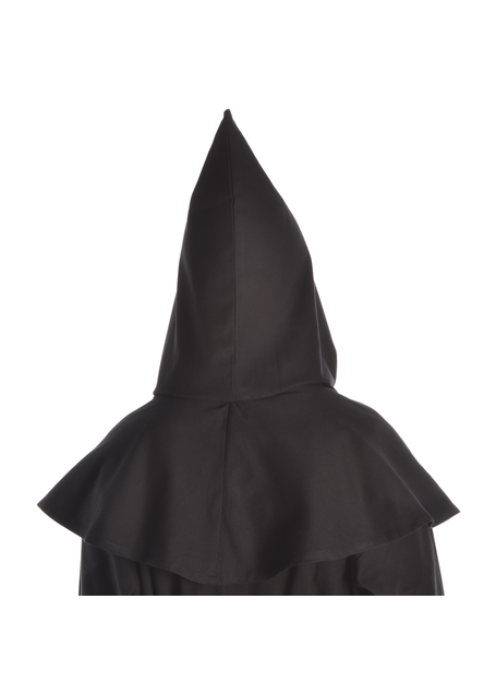 Mittelalter Kapuze Elegast in Schwarz Rückansicht