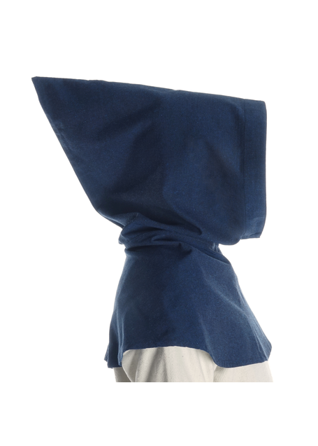 Mittelalter Kapuze Elegast in Blau Seitenansicht 2