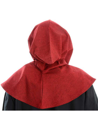 Mittelalter Kapuze Elegast in Rot Rückansicht