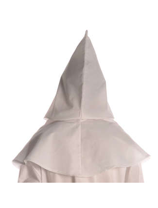 Mittelalter Kapuze Elegast in Weiß Rückansicht