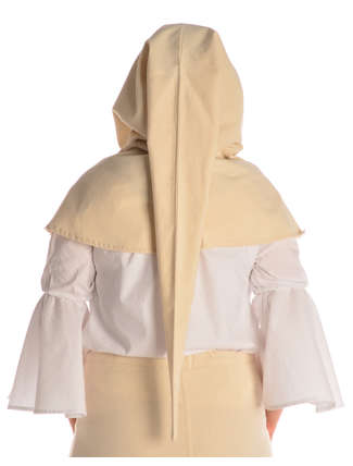 Mittelalter Gugel Ampflise in Beige Rückansicht